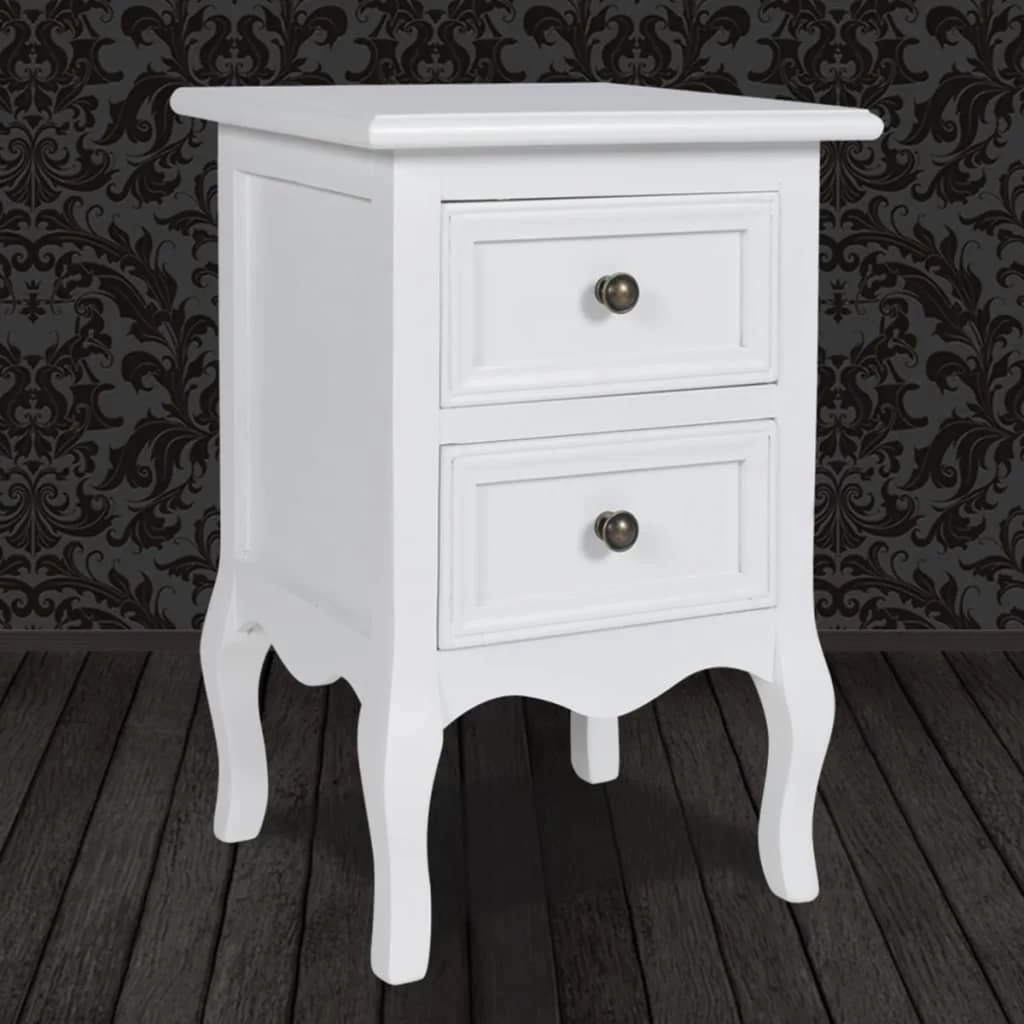 Nightstand With 2 Drawers MDF White VidaXL - Image 4