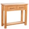 Console Table With 2 Drawers 83x30x73 Cm Solid Oak Wood VidaXL