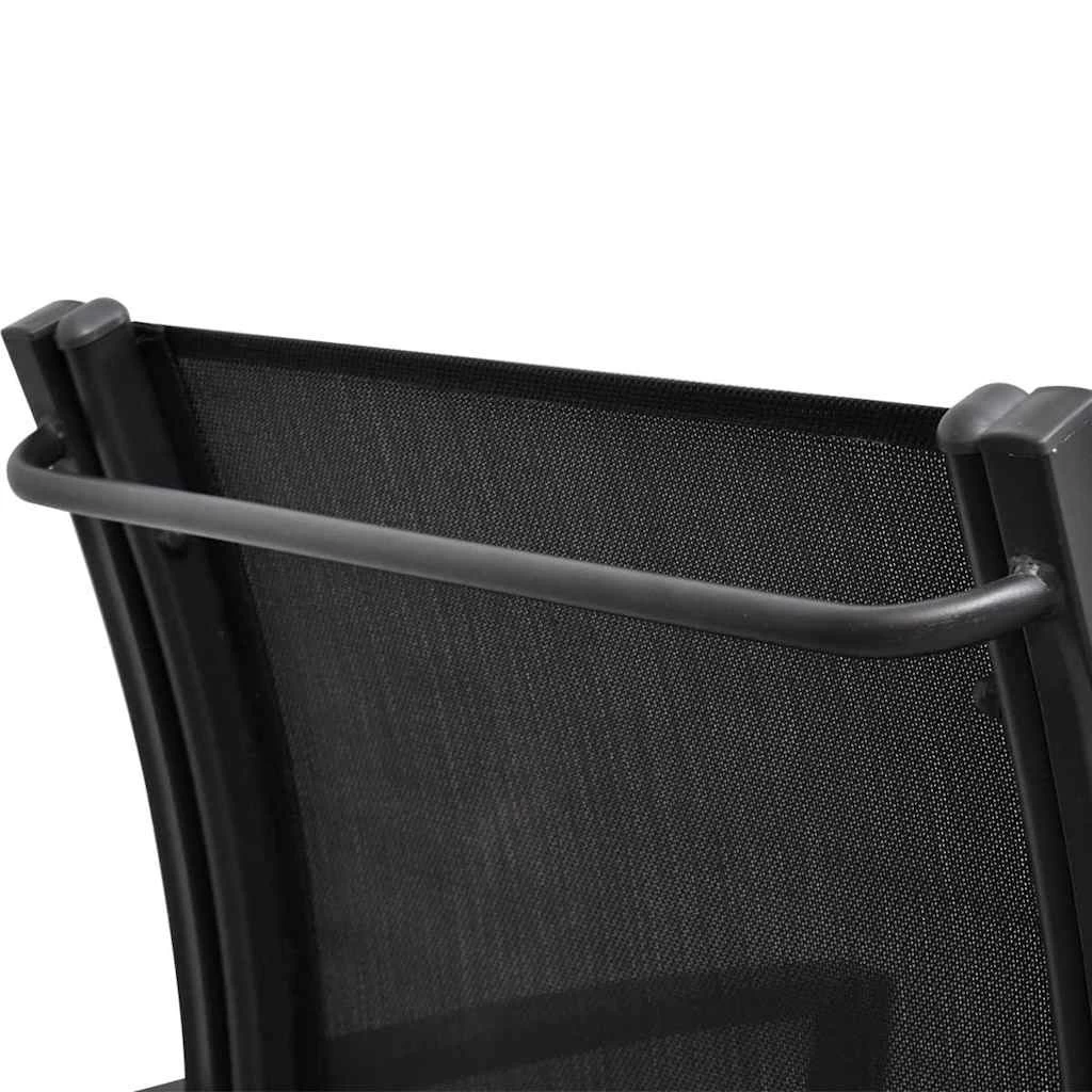 2 Seater Garden Bench 131 Cm Steel And Textilene Black VidaXL - Image 7