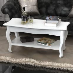 Coffee Table 2 Tiers MDF White VidaXL
