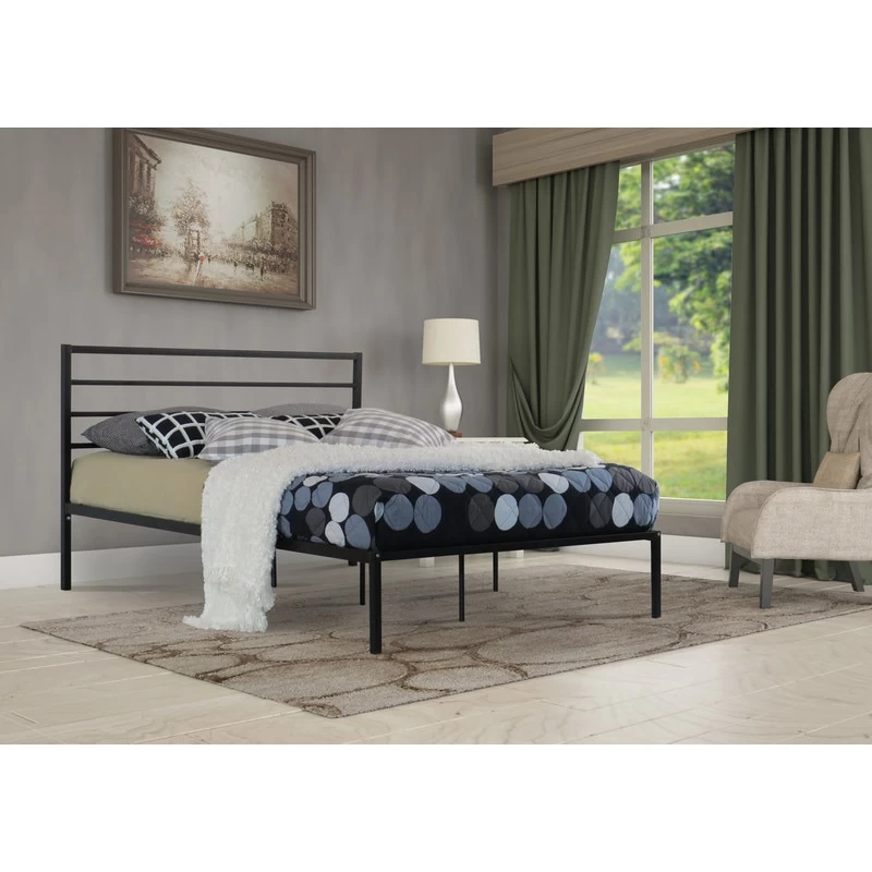 Leeds Double Size Metal Bed Frame In Black