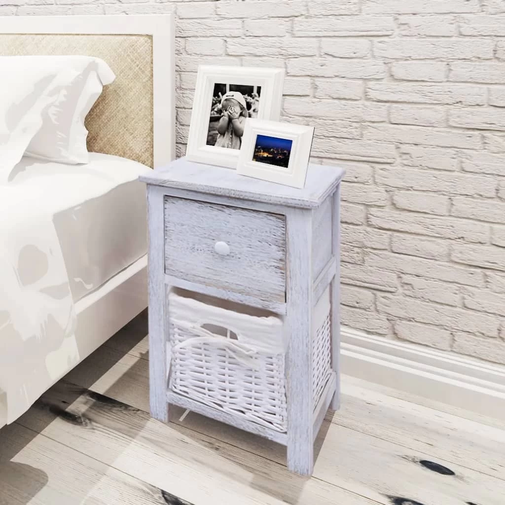 Bedside Cabinets 2 Pcs Wood White VidaXL