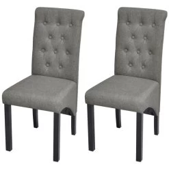 Dining Chairs 2 Pcs Light Grey Fabric VidaXL