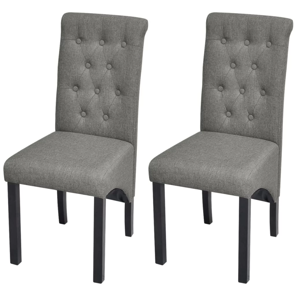 Dining Chairs 2 Pcs Light Grey Fabric VidaXL