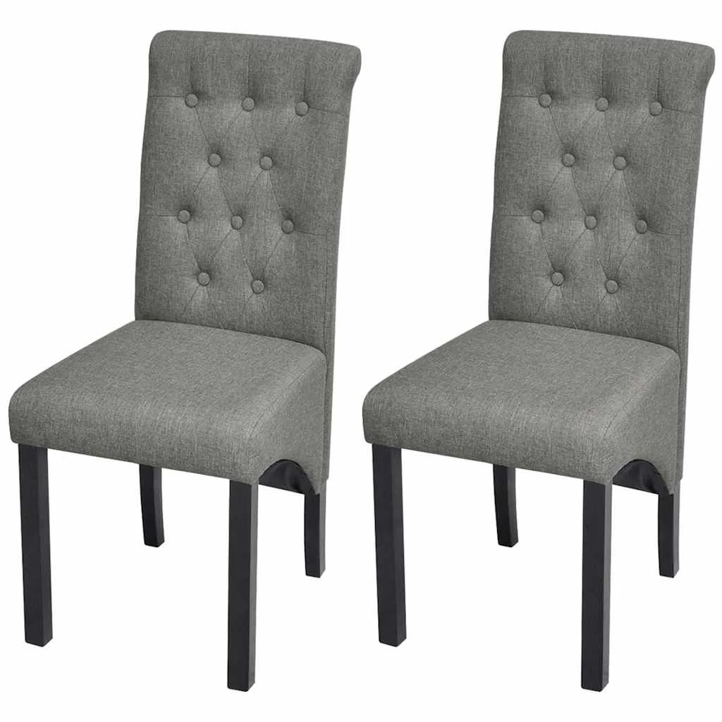 Dining Chairs 2 Pcs Light Grey Fabric VidaXL - Image 2