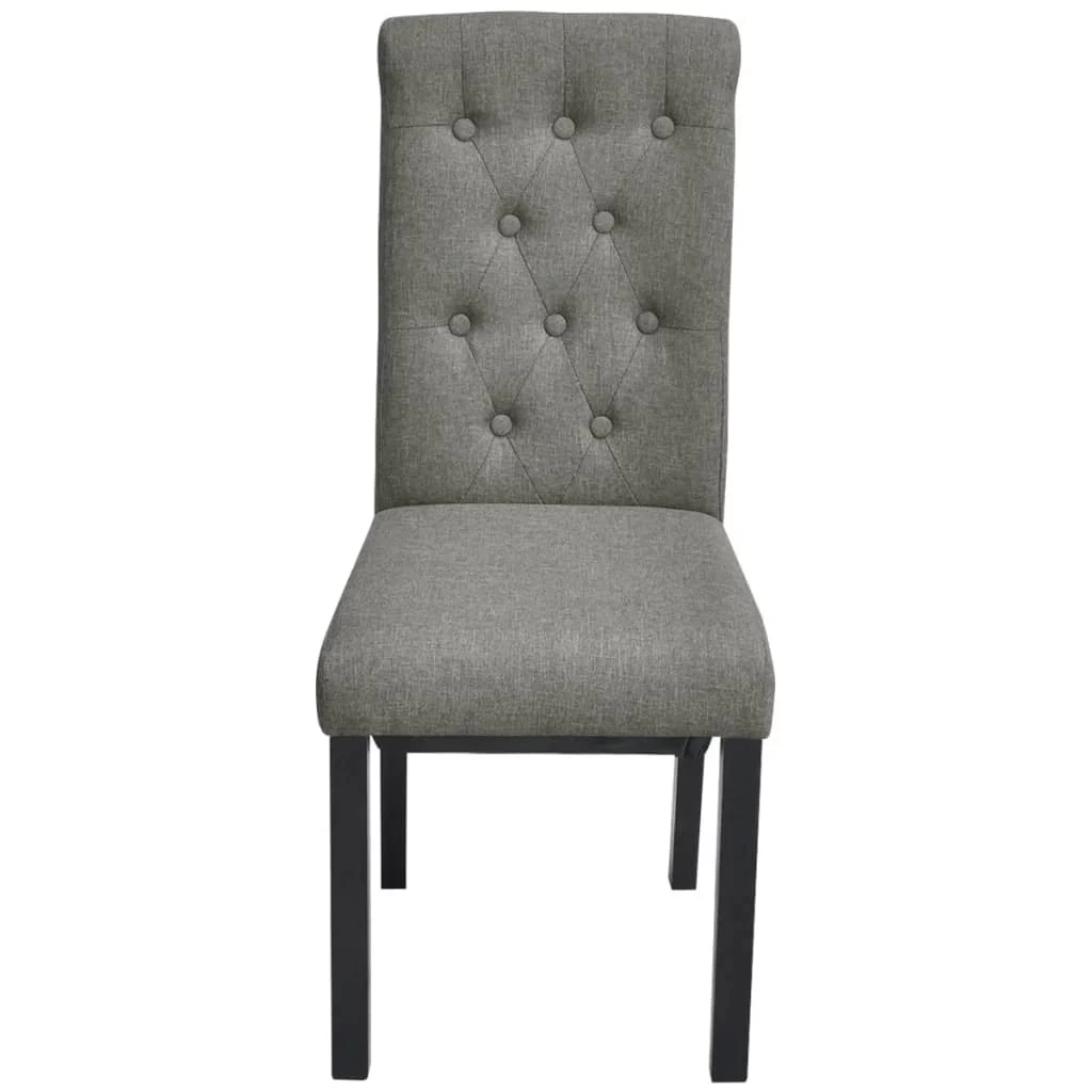 Dining Chairs 2 Pcs Light Grey Fabric VidaXL - Image 3