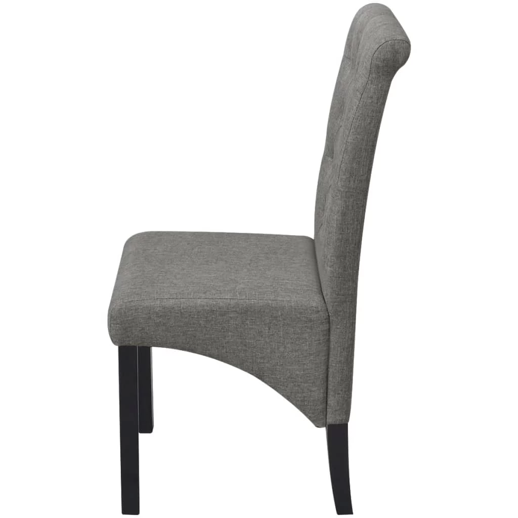 Dining Chairs 2 Pcs Light Grey Fabric VidaXL - Image 4