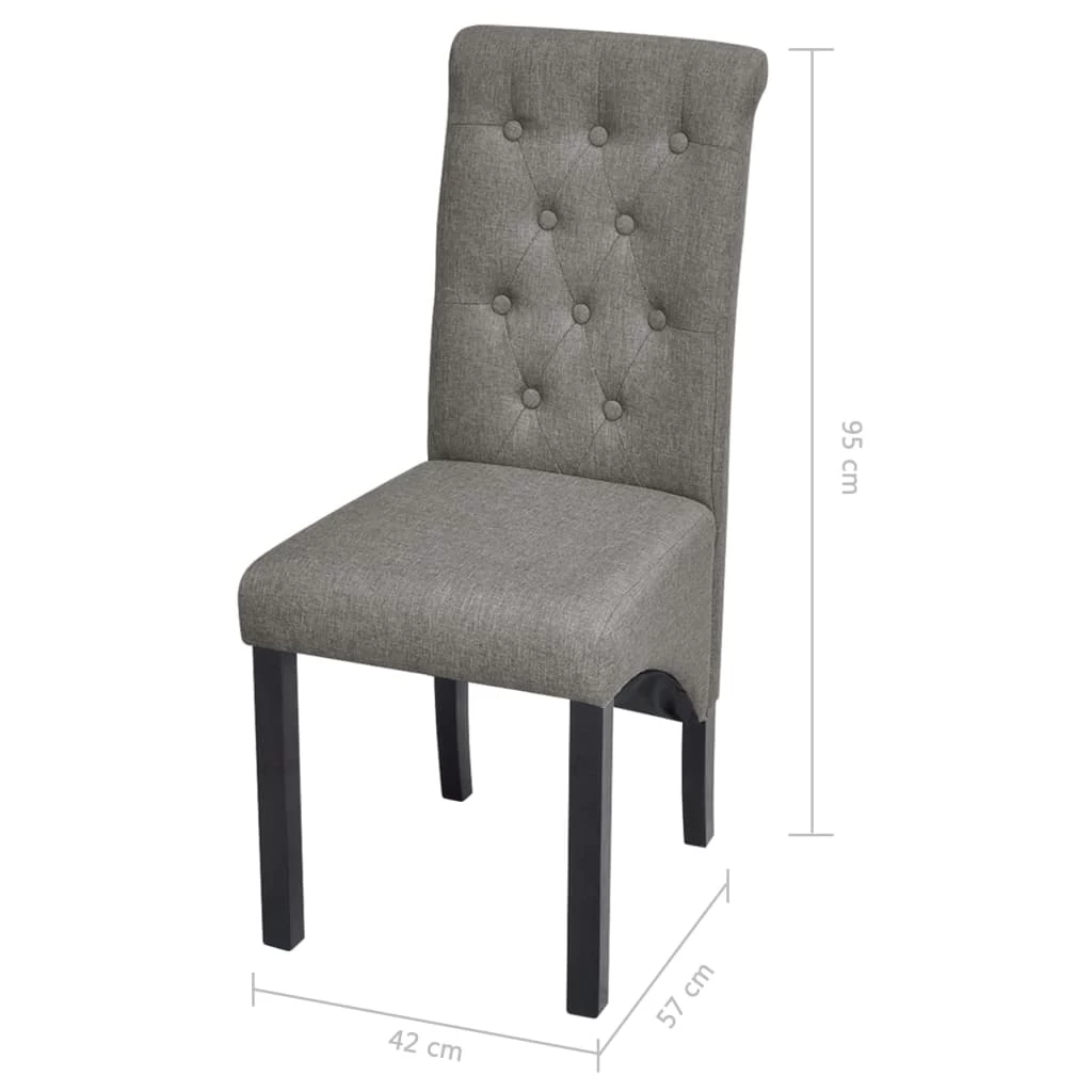 Dining Chairs 2 Pcs Light Grey Fabric VidaXL - Image 5