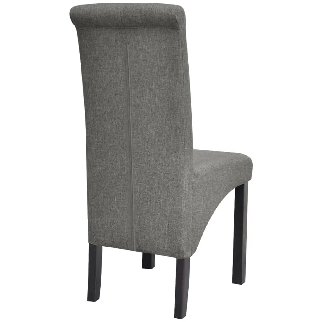 Dining Chairs 2 Pcs Light Grey Fabric VidaXL - Image 6