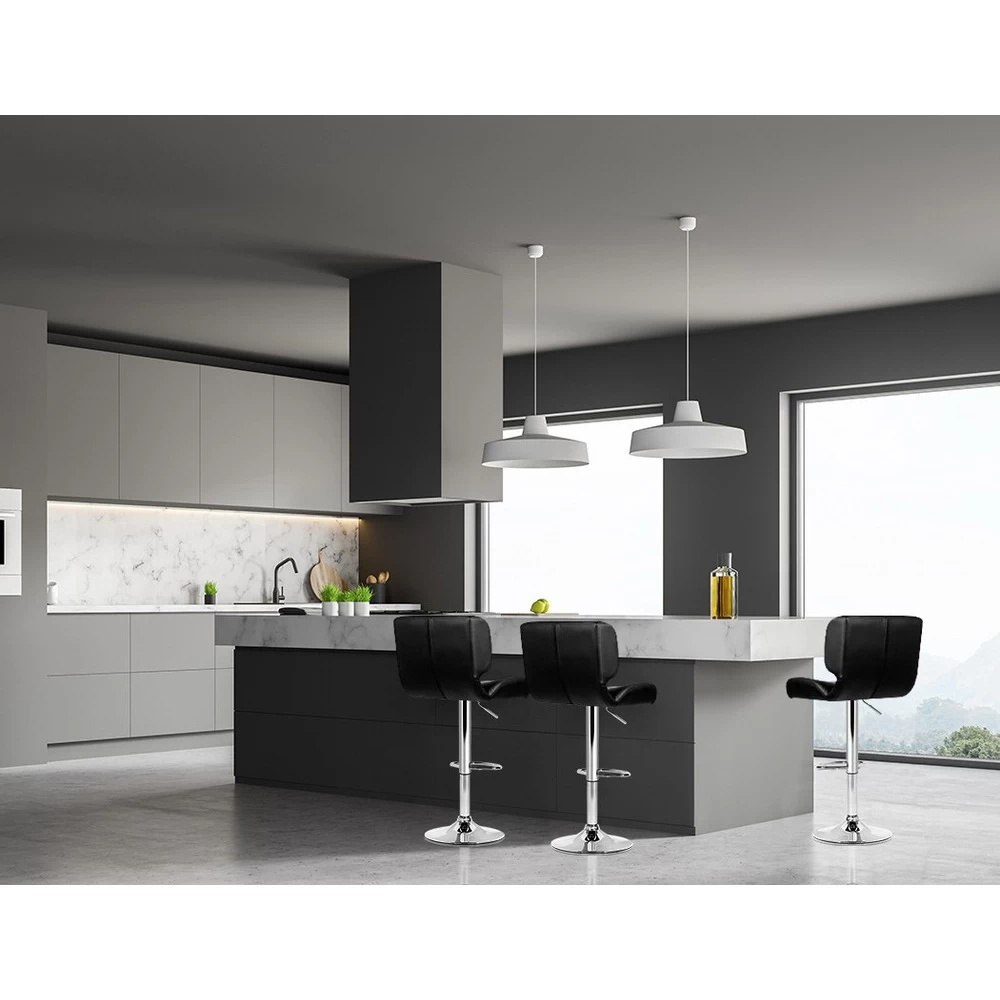 Artiss Bar Stools Kitchen Stool Leather Black - Image 6