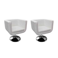 Bar Chairs 2 Pcs White Faux Leather VidaXL