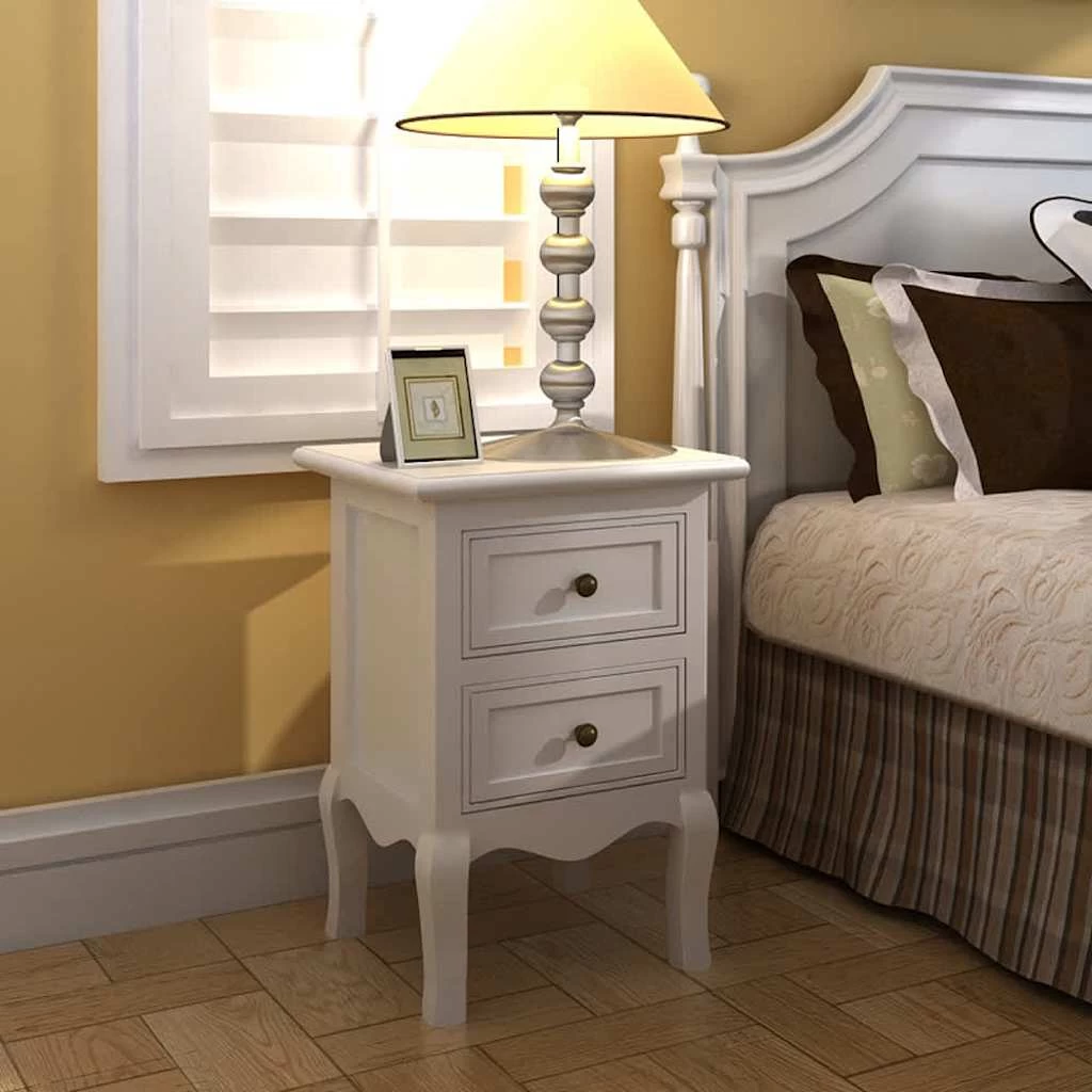 Nightstands 2 Pcs With 2 Drawers MDF White VidaXL - Image 2