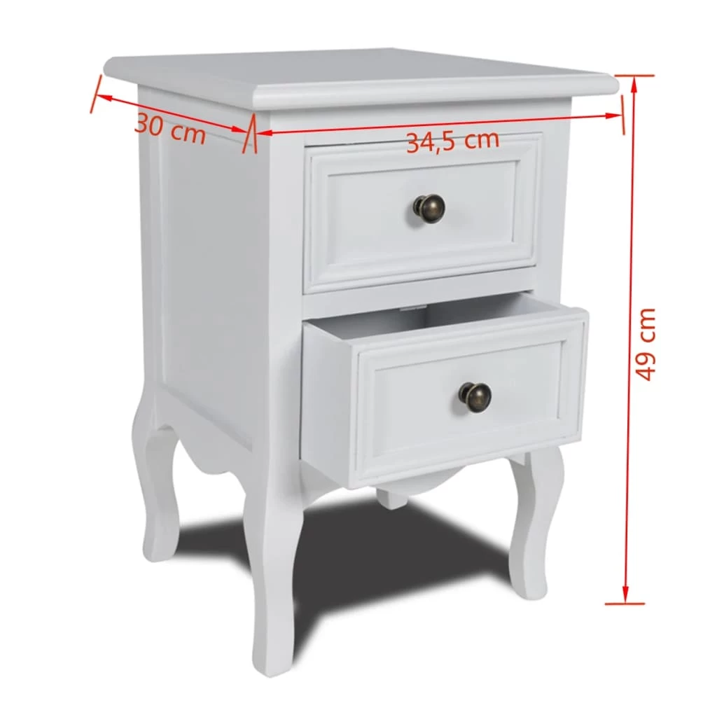 Nightstands 2 Pcs With 2 Drawers MDF White VidaXL - Image 5