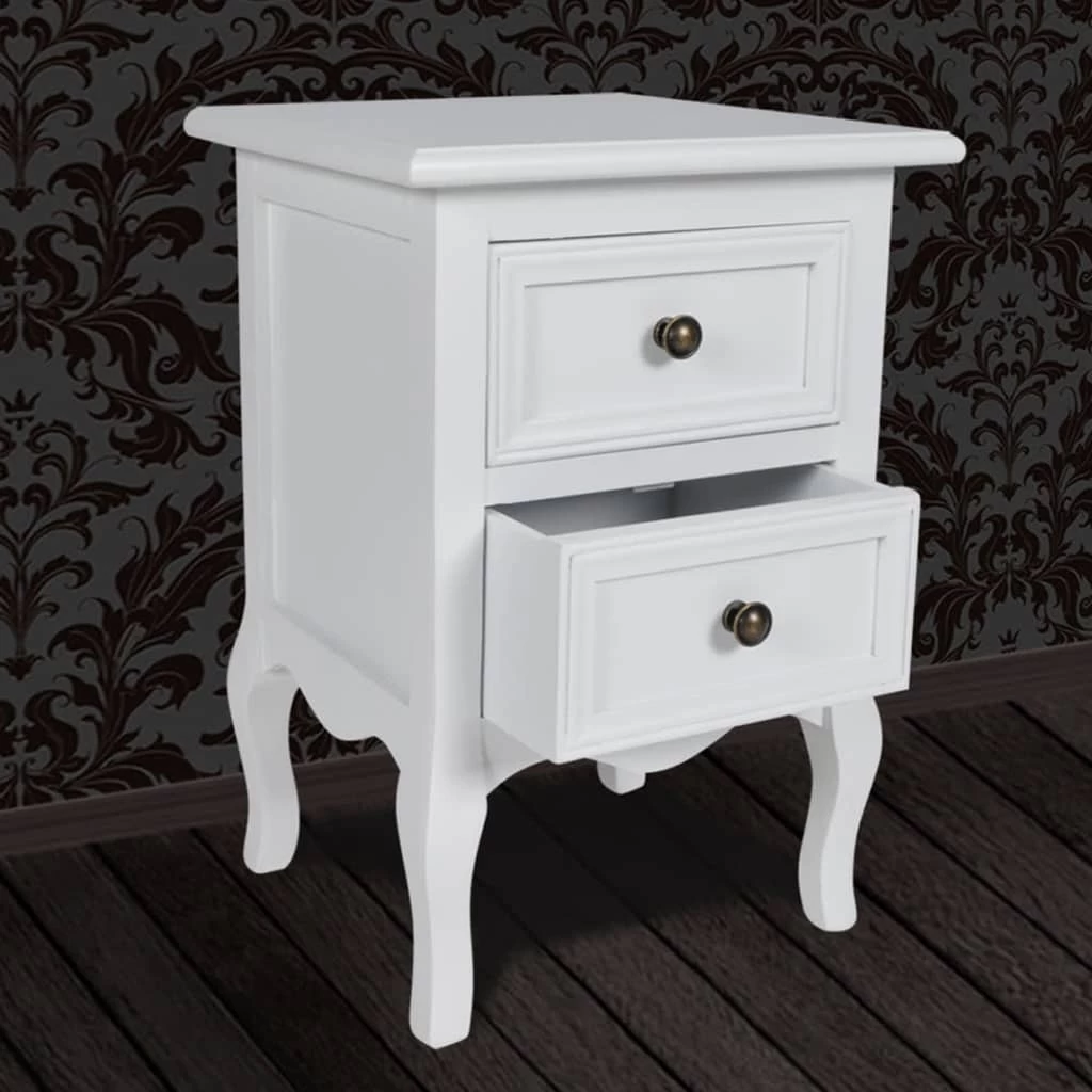 Nightstands 2 Pcs With 2 Drawers MDF White VidaXL - Image 6