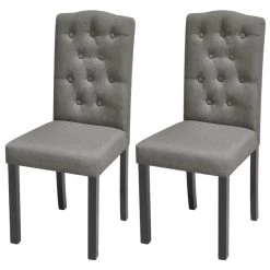 Dining Chairs 2 Pcs Grey Fabric VidaXL