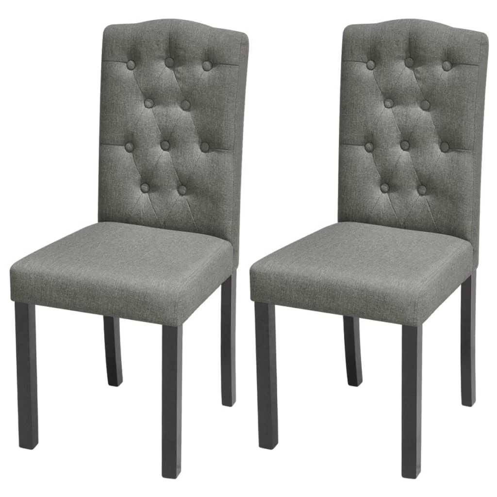 Dining Chairs 2 Pcs Grey Fabric VidaXL