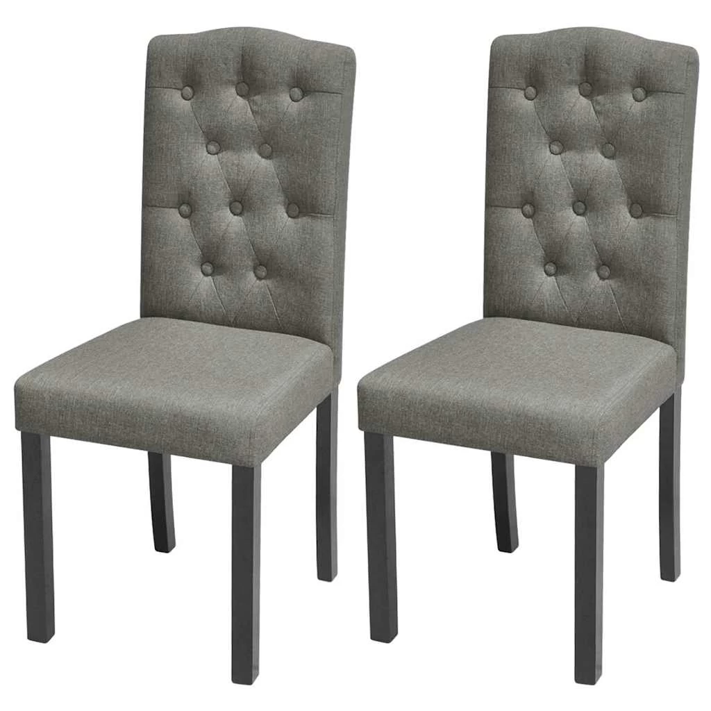 Dining Chairs 2 Pcs Grey Fabric VidaXL - Image 2