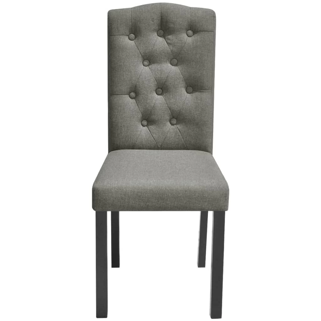 Dining Chairs 2 Pcs Grey Fabric VidaXL - Image 3