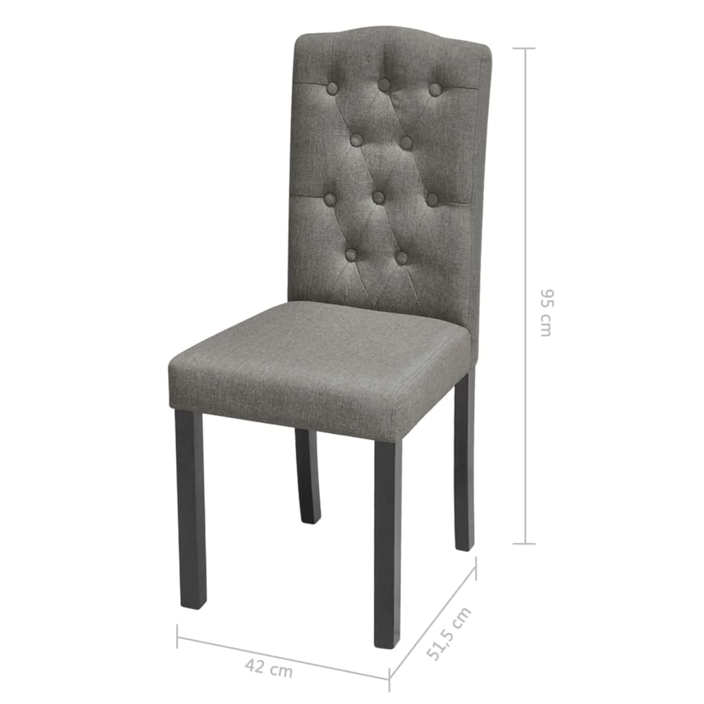 Dining Chairs 2 Pcs Grey Fabric VidaXL - Image 5