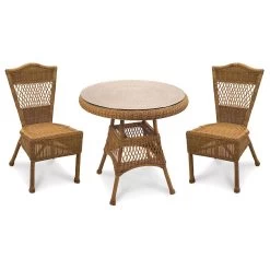 3 Piece Cannes Outdoor Setting In Walnut