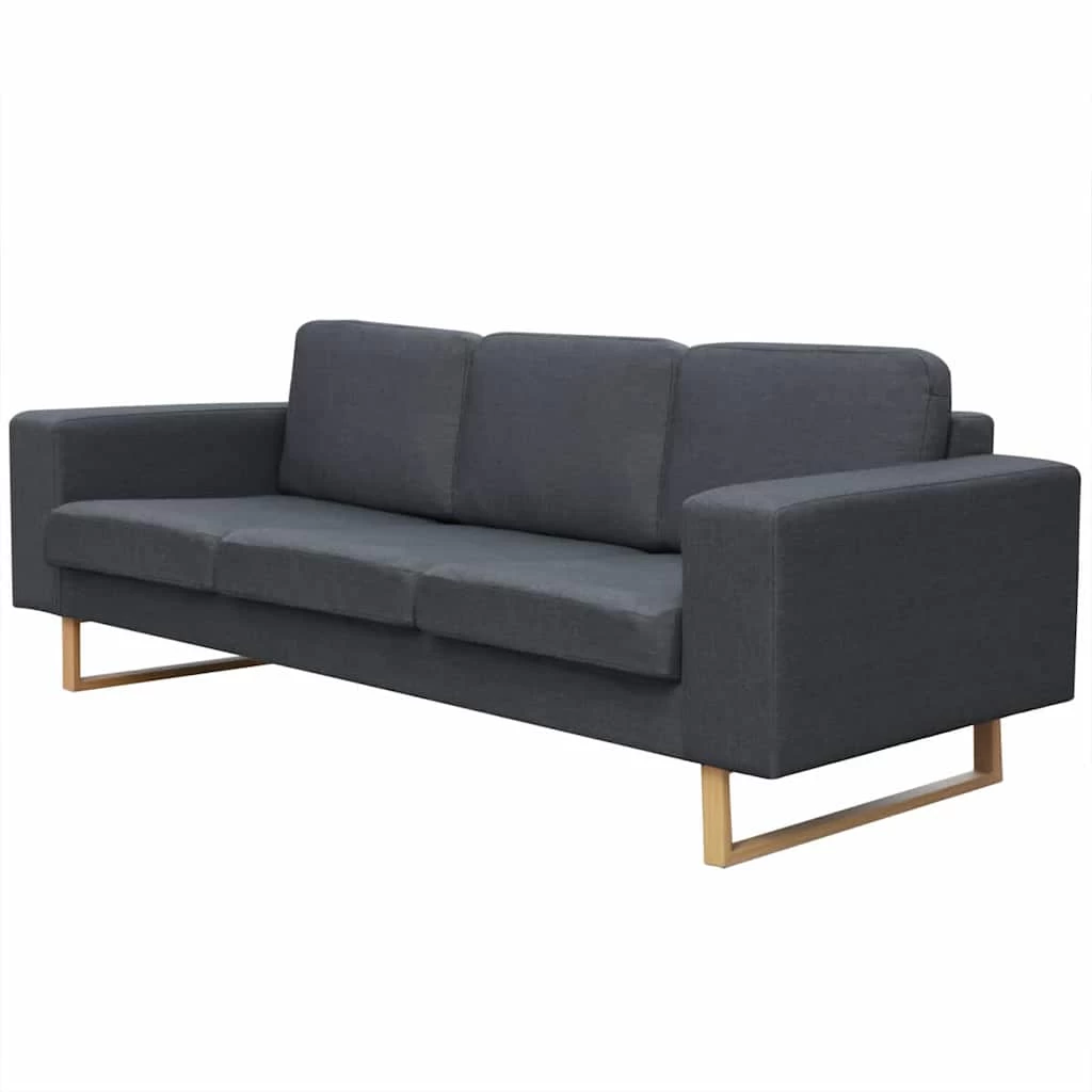 3-Seater Sofa Fabric Dark Grey VidaXL - Image 2