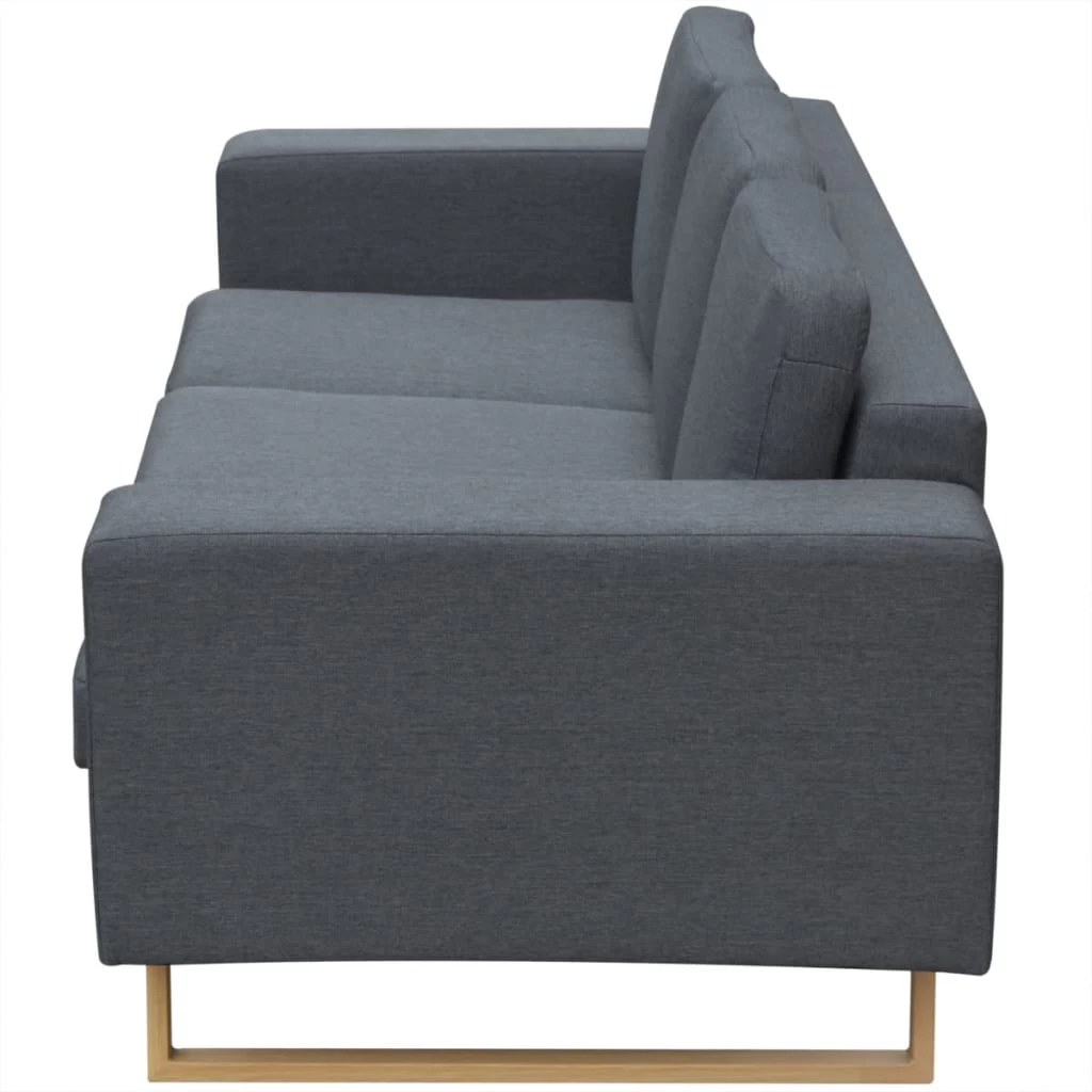 3-Seater Sofa Fabric Dark Grey VidaXL - Image 3