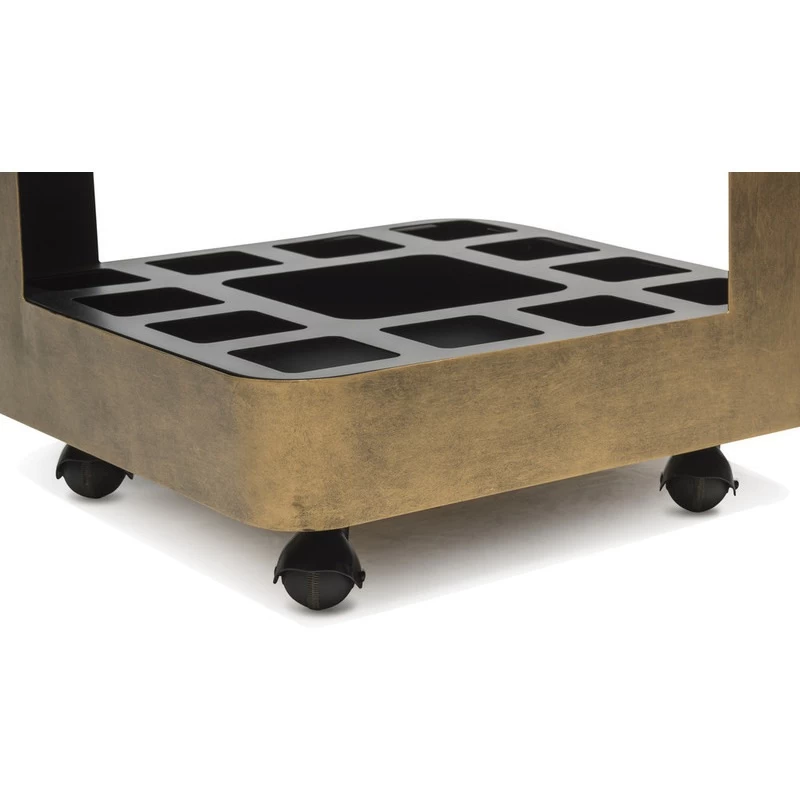 3 Tier French Brass & Marble Top Bar Trolley Cart - Image 7