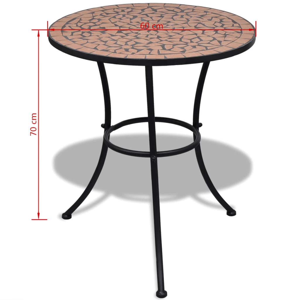3 Piece Bistro Set Ceramic Tile Terracotta VidaXL - Image 5