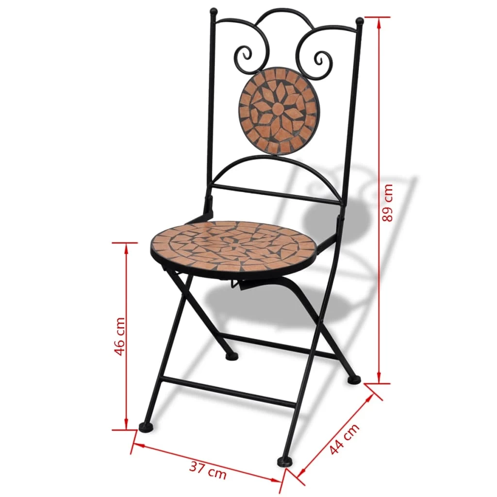 3 Piece Bistro Set Ceramic Tile Terracotta VidaXL - Image 12