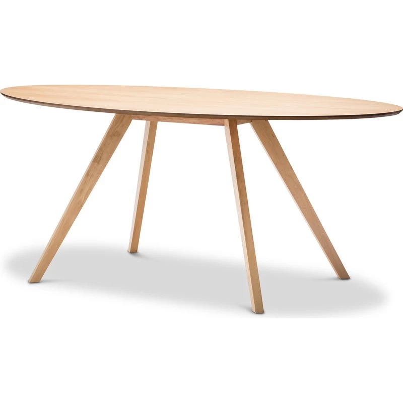 Scandinavian Oval Wooden Dining Table In Oak 1800mm - Image 2