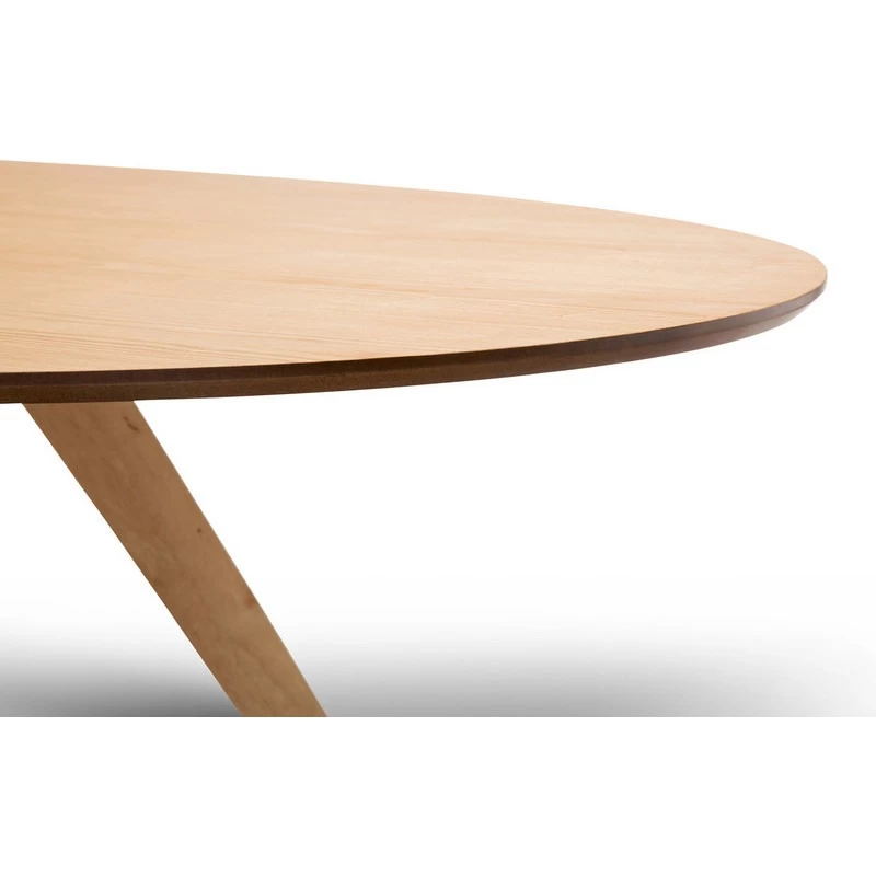 Scandinavian Oval Wooden Dining Table In Oak 1800mm - Image 3