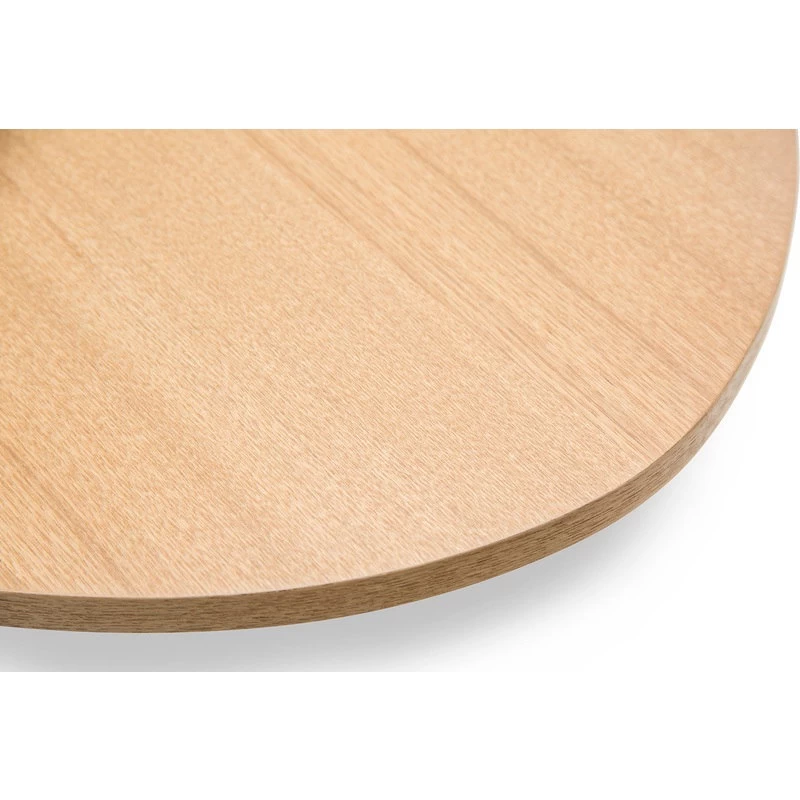 Dizzy Oval Veneer & Steel Coffee Table White 1.2m - Image 3