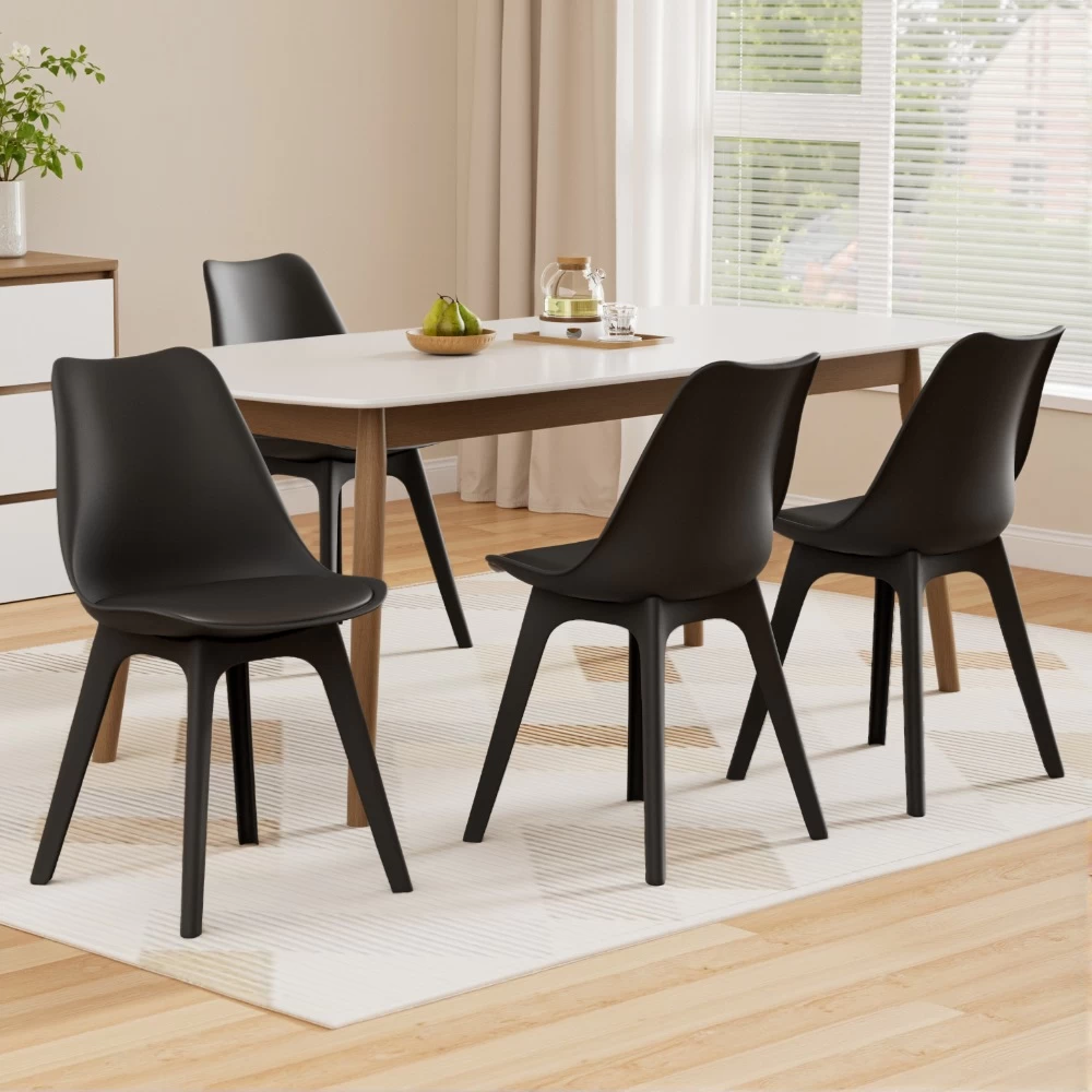 Artiss Dining Chairs Padded Kitchen Chairs Set Of 4 Replica Eames Chairs