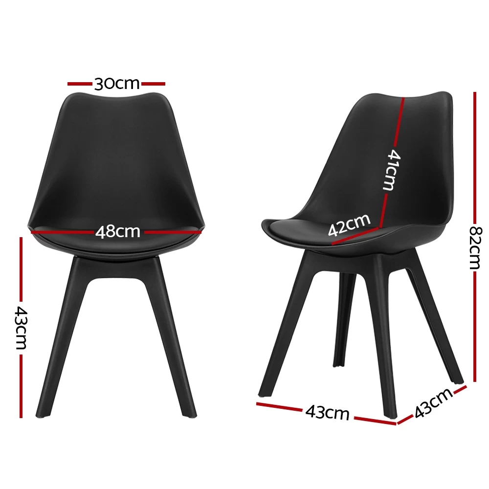 Artiss Dining Chairs Padded Kitchen Chairs Set Of 4 Replica Eames Chairs - Image 3