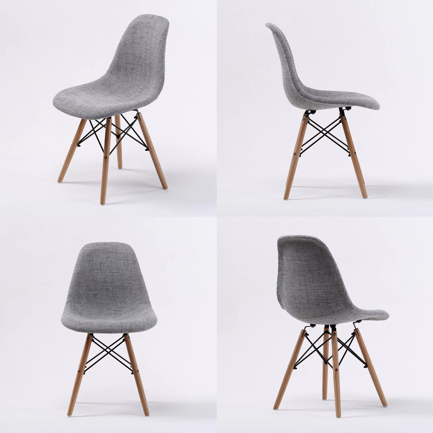 4X Retro Dining Cafe Chair DSW GREY - Image 3