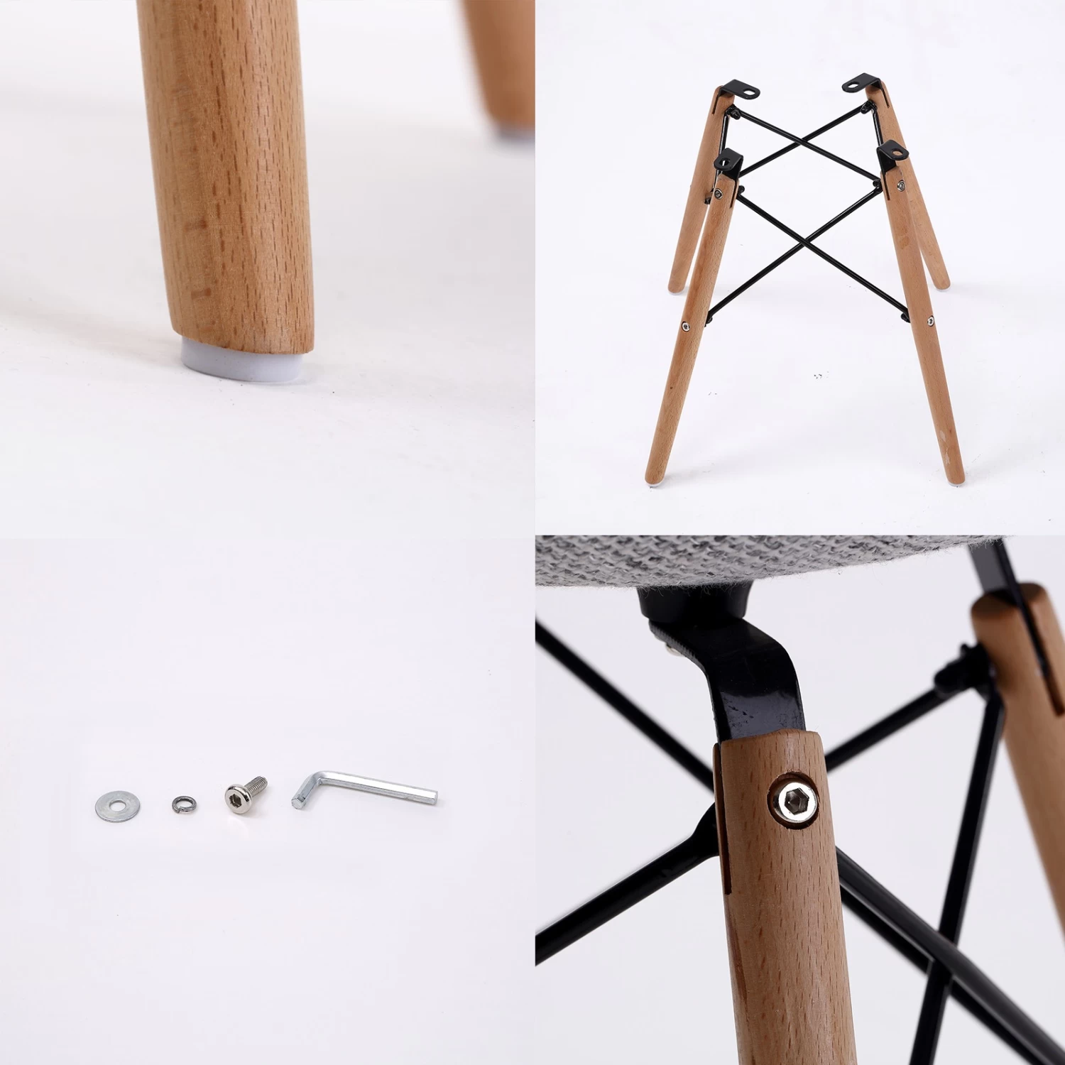 4X Retro Dining Cafe Chair DSW GREY - Image 4