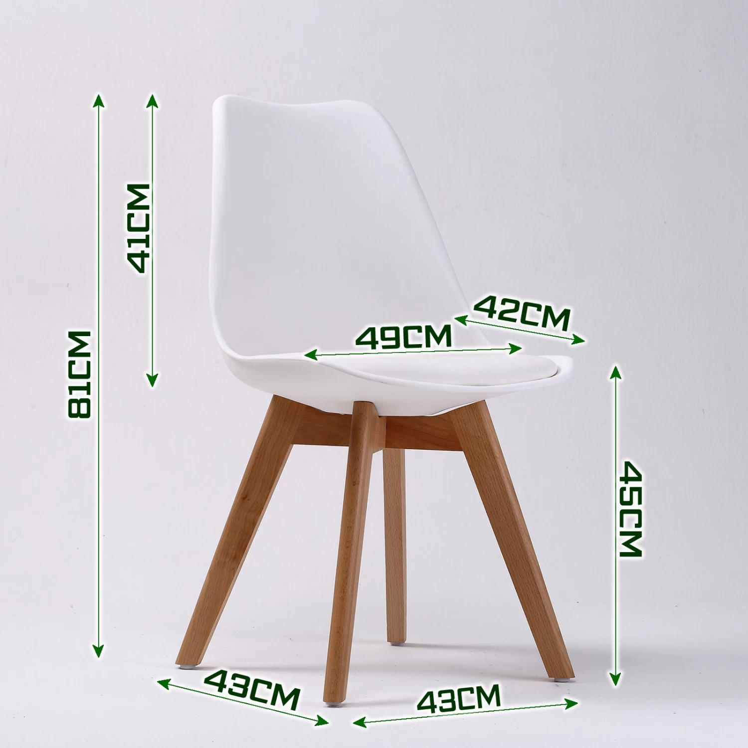 4X Retro Dining Cafe Chair Padded Seat WHITE - Image 9