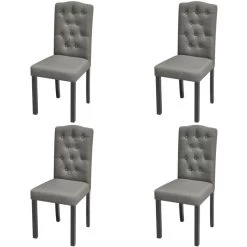 Dining Chairs 4 Pcs Grey Fabric VidaXL