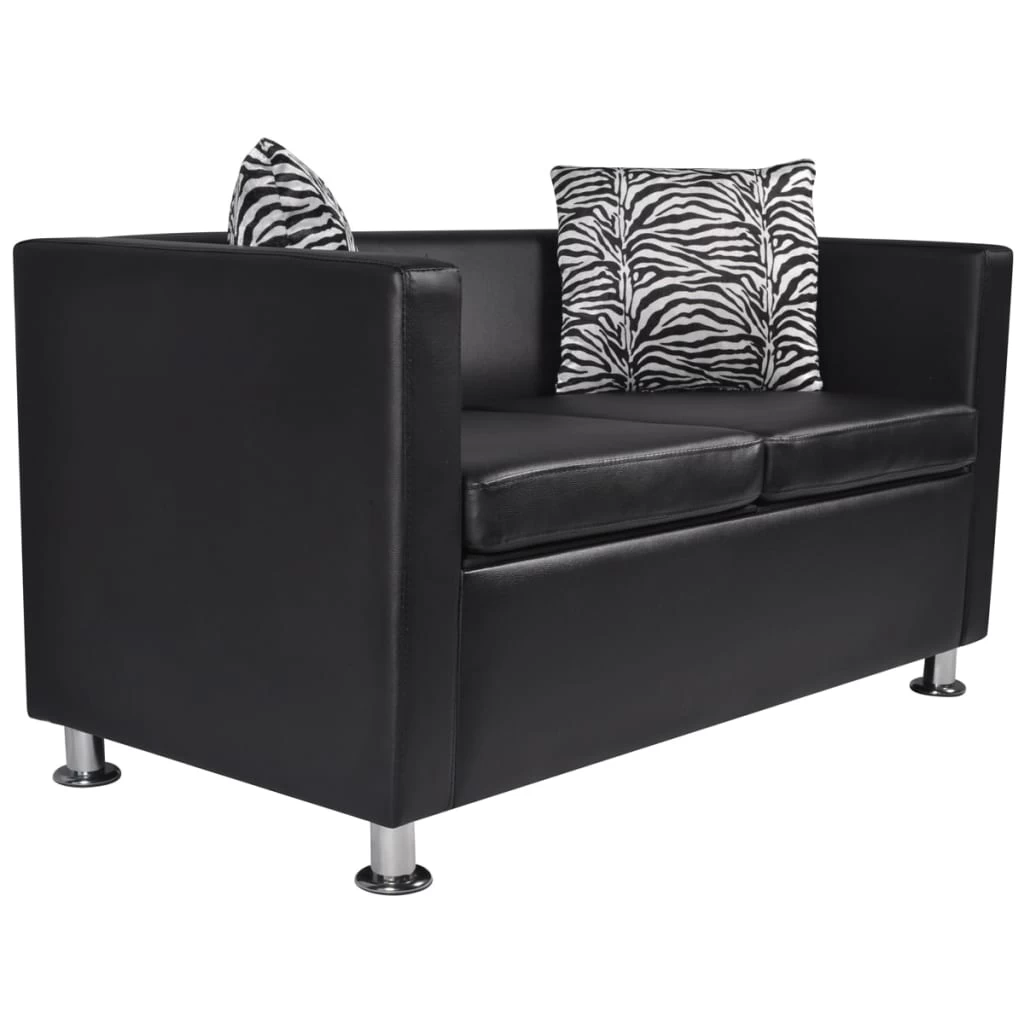 Sofa Set Artificial Leather 3-Seater And 2-Seater Black VidaXL - Image 9