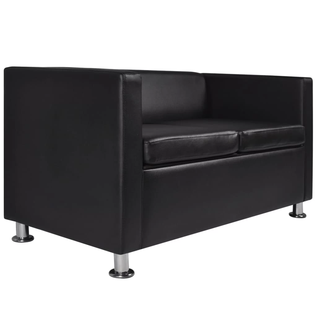 Sofa Set Artificial Leather 3-Seater And 2-Seater Black VidaXL - Image 10