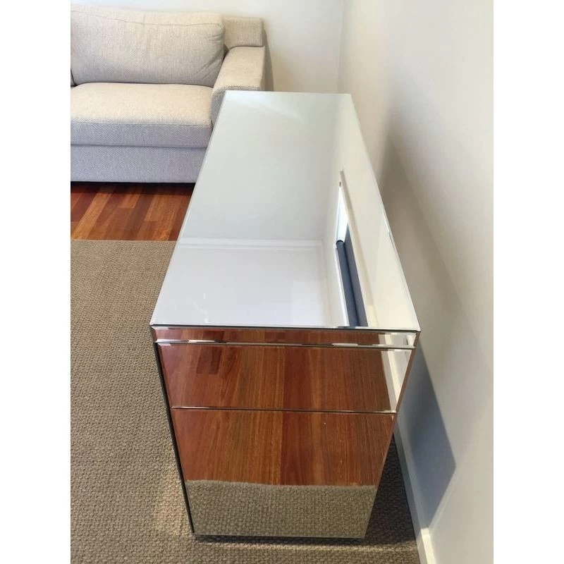 Mirrored 7 Drawer Vanity Dressing Table In Silver - Image 8