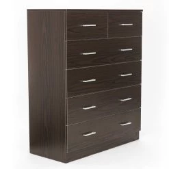 New Tallboy Dresser 6 Chest Of Drawers Table Cabinet Bedroom Storage Brown