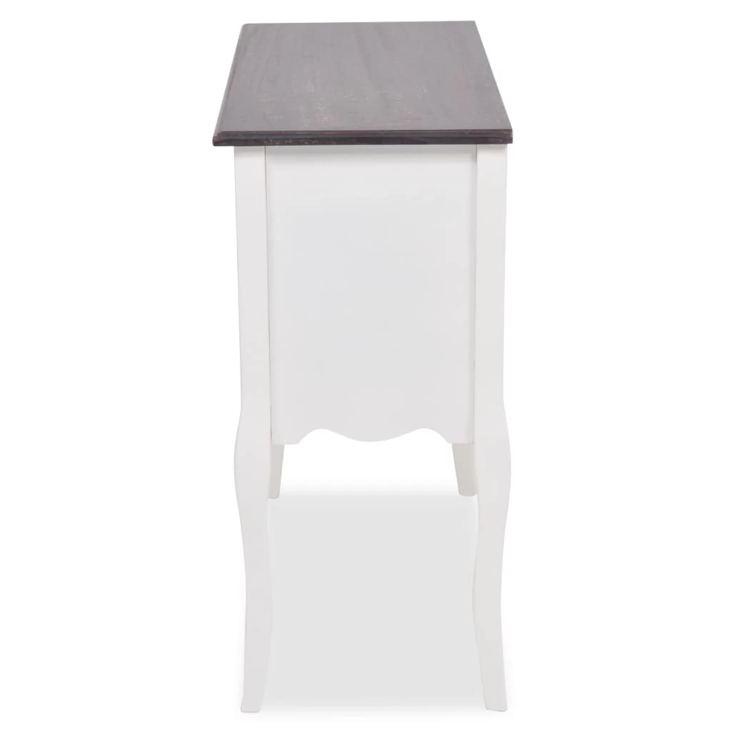 Console Cabinet 6 Drawers Brown And White Wood VidaXL - Image 6