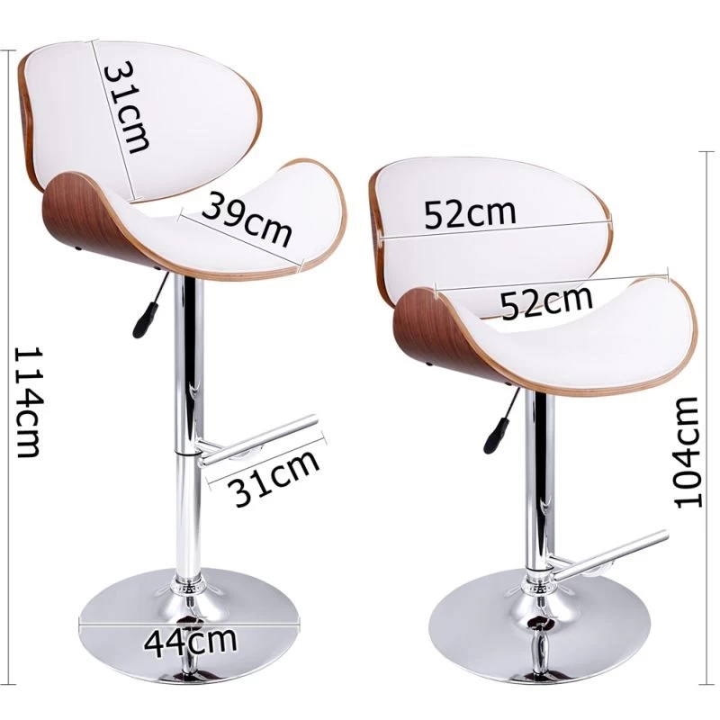 2x Designer Gas Lift Wooden Bar Stools In 8 Styles - Image 11