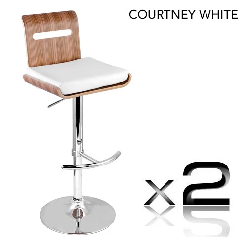 2x Designer Gas Lift Wooden Bar Stools In 8 Styles - Image 8