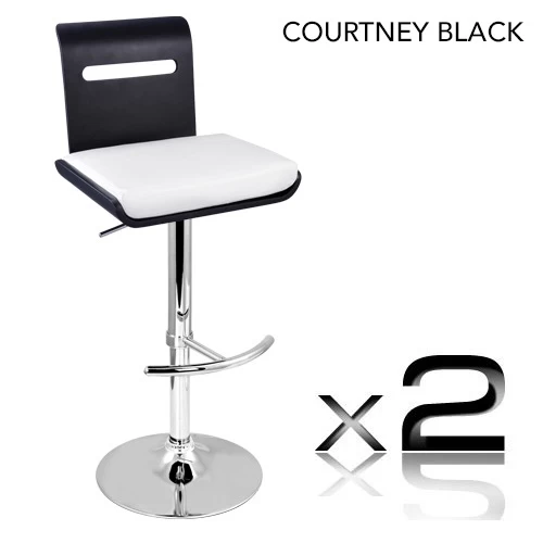 2x Designer Gas Lift Wooden Bar Stools In 8 Styles - Image 9