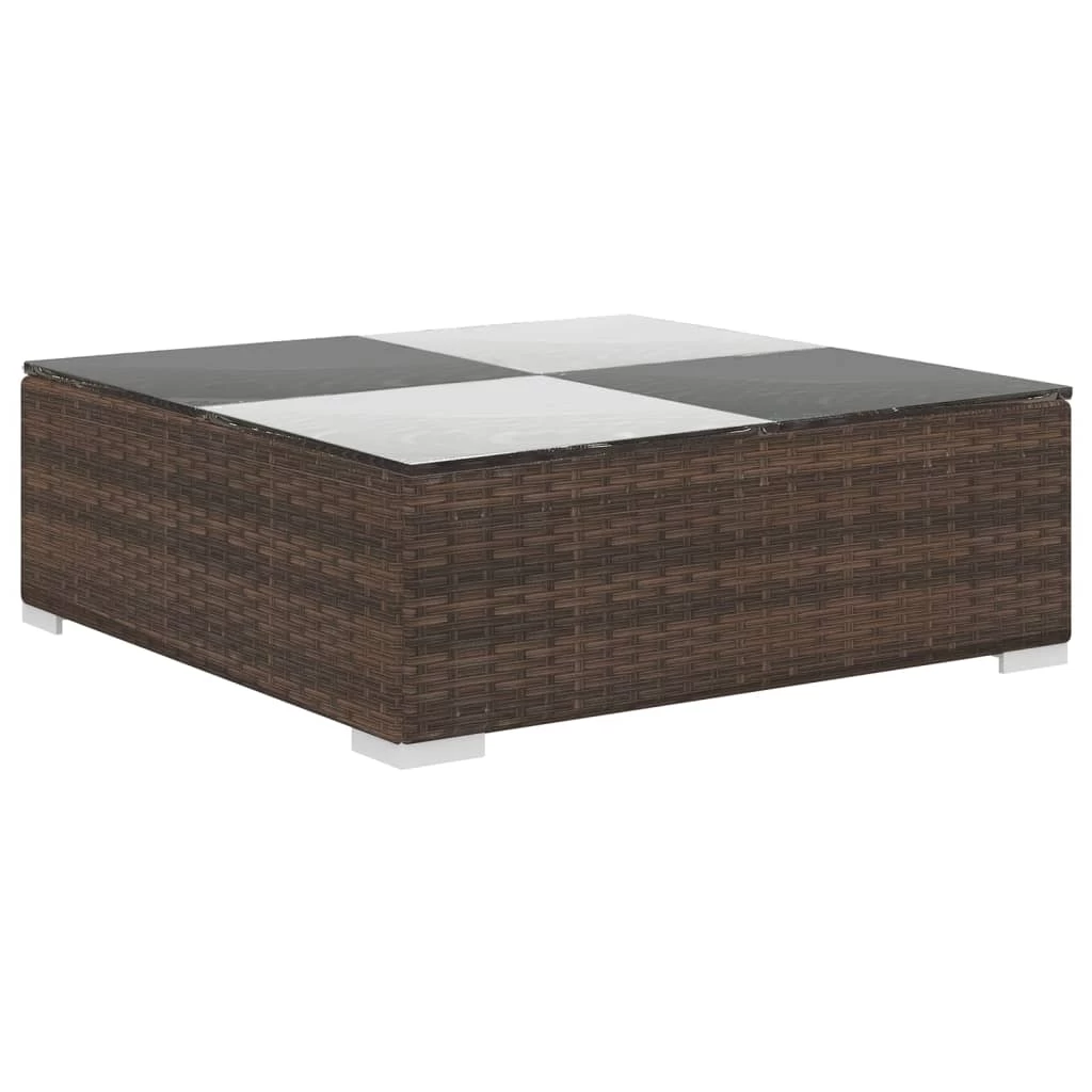 6 Piece Garden Lounge Set With Cushions Poly Rattan Brown VidaXL - Image 7