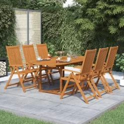 7 Piece Outdoor Dining Set Solid Acacia Wood VidaXL