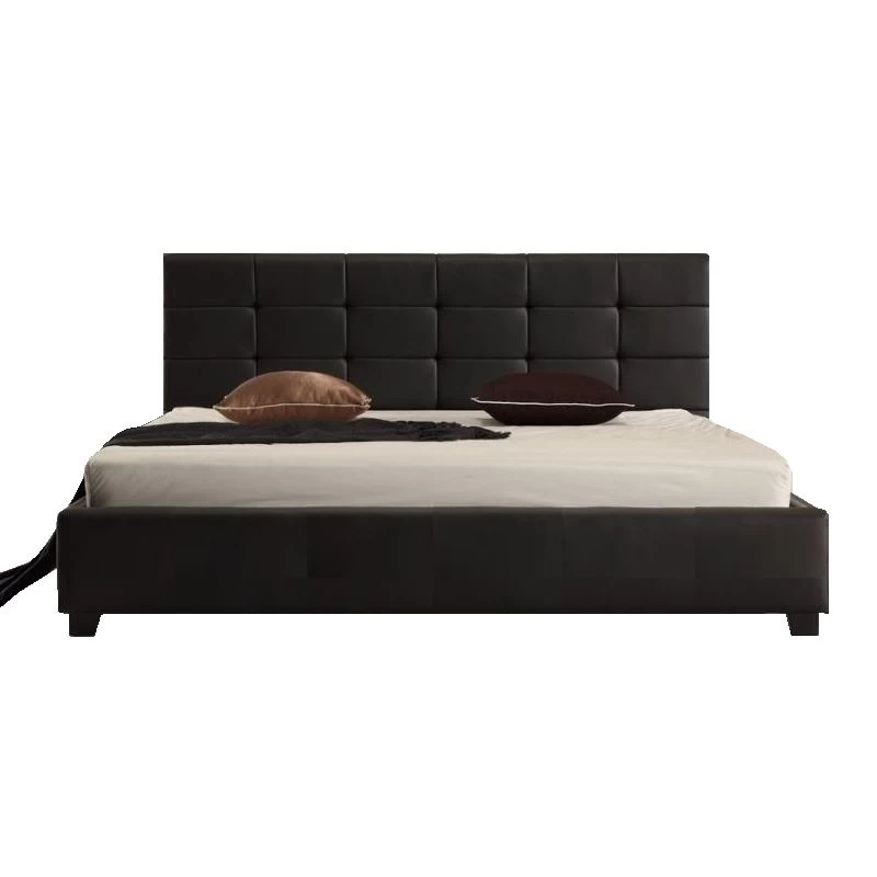 Fife Double PU Leather Padded Bed Frame In Black