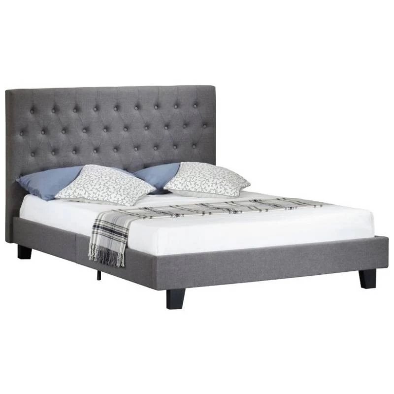 Kintyre Double Fabric Upholstered Bed Frame In Grey